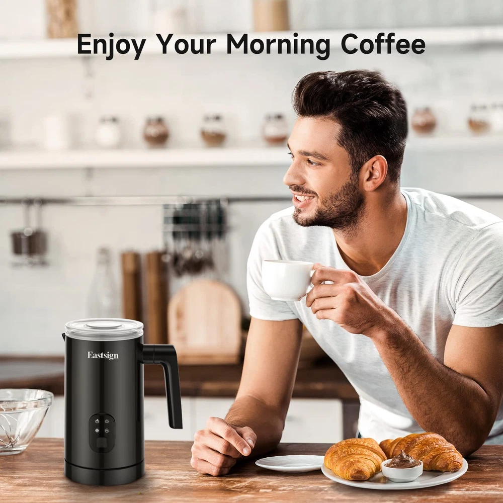 Milk Frother Frother for Coffee 4 in 1 Electric Milk Frother and Steamer Warm...