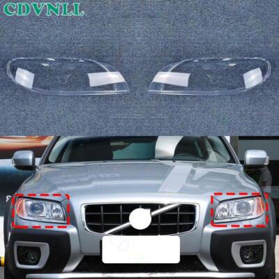 For Volvo XC70 2008-2014 Pair Headlight Lens Cover Lampshade Shell Sealant Glue