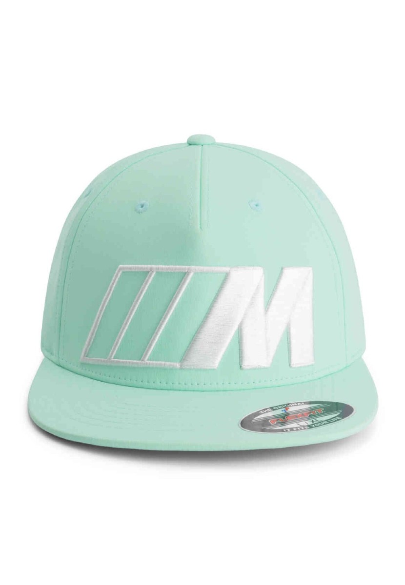NEW BMW M BASEBALL CAP MINT GREEN FLAT BRIM HAT ADJUSTABLE UNISEX