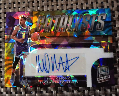 Panini 2022-2023 NBA Spectra Malik Monk Catalysts Auto /49 Kings