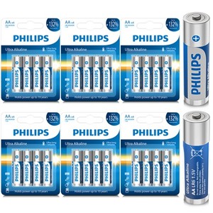Genuine PHILIPS 24 PCS 1.5v Ultra Alkaline AA Battery for Outdoor Alarm System