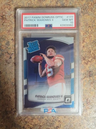 2017 Panini Donruss Optic Patrick Mahomes  Rookie Card #177, PSA 10, Gem Mint