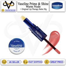 Image of Vaseline Set: Prime & Shine Lip Gloss With Original Lip Balm Therapy 20g.
