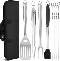 GrillzubehöR Set 9-Teilig Edelstahl BBQ Werkzeug Langlebig Mit Tragetasche