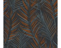 Vliestapete 39038-6 Attractive 2 PalmenbläTter Schwarz-Petrol