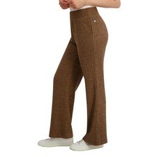 Andrew Marc Women's Rib Knit Pull-On Pant Brown Color Size Medium Soft & Cozy