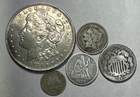 US COIN SILVER COIN LOT w/ 1921 Morgan Silver Dollar 1887 SL Dime MORE COBM-9714