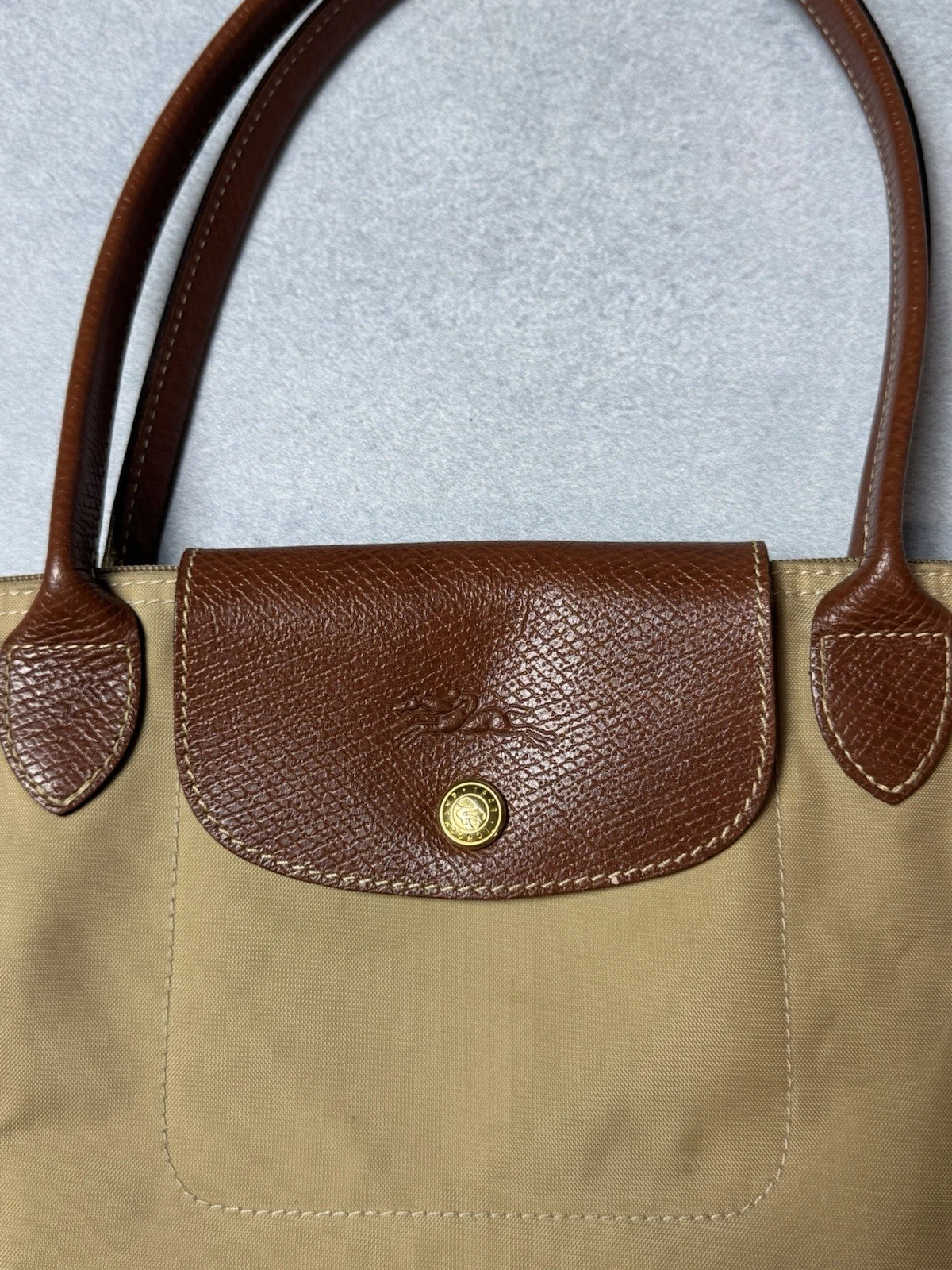 Borsa a mano Longchamp Le Pliage borsa a mano nylon beige shopper