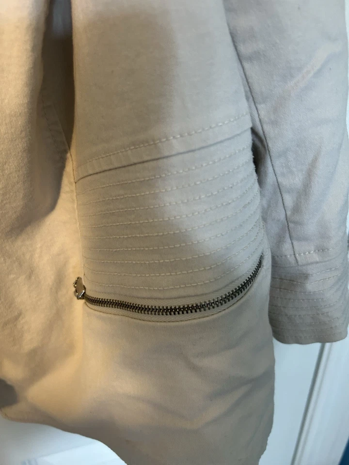 CB Women's 2X Beige Blazer Jacket Plus Size Established 1962 Zip Pocket Lined - Image 4 of 4