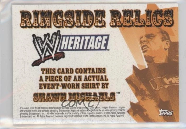 2005 Topps Heritage WWE Ringside Relics Shawn Michaels - Image 2 of 2