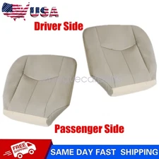 Driver & Passenger Bottom Leather Seat Cover Tan Fits 03-06 Chevy Suburban Tahoe