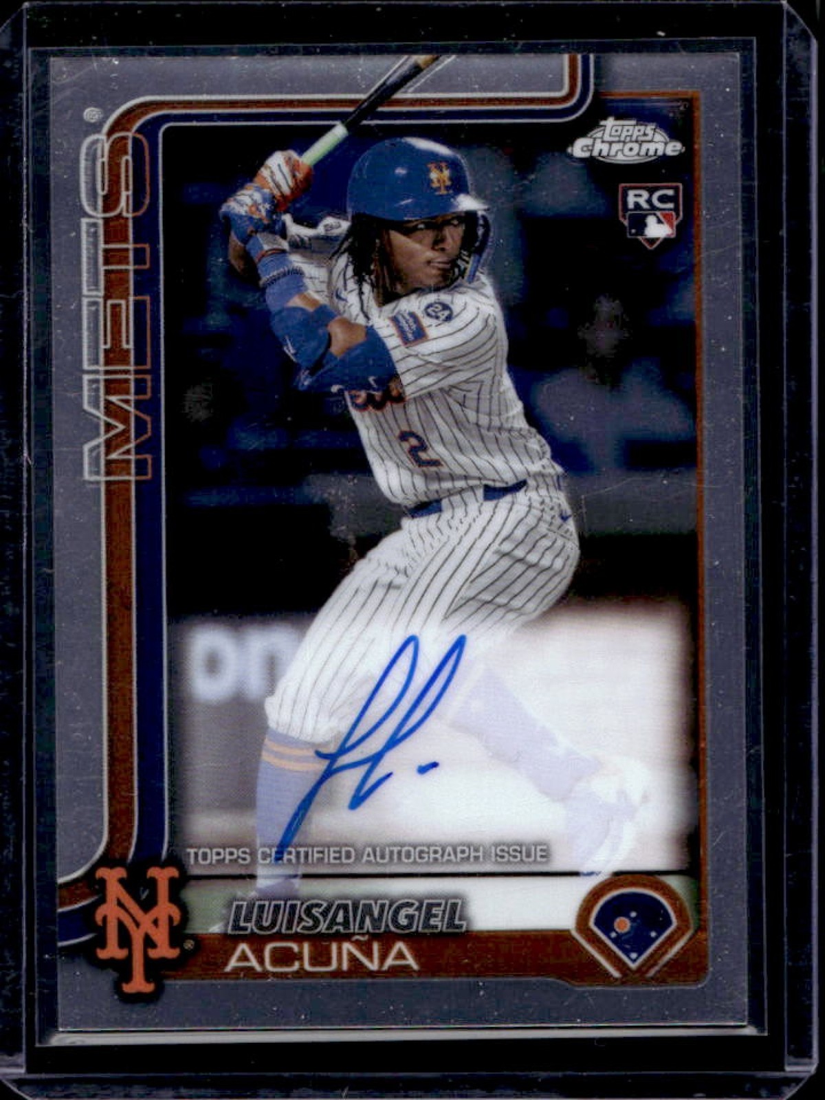 2025 Topps Chrome Luisangel Acuna Rookie Auto RC Rookie #RA-LA Mets