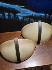 Vintage Minka-lavery Iron Oxide Wall Sconces From The Raiden Collection