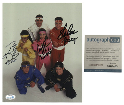 Power Rangers signiert 8x10 Steve Cardenas, Amy Jo Johnson, Karan Ashley ACOA