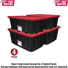 Hyper Tough Large Storage Bin, 27 Gallon Plastic Storage Container with Snap