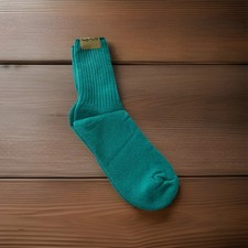 VTG Socks Unisex QC  s Orlon Acrylic OSFA IRREGULAR USA Made Teal