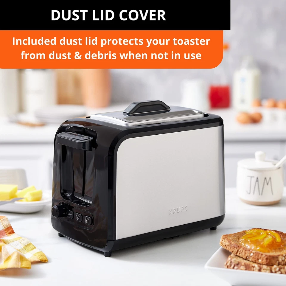 : Tostadora Express 2 Rebanadas Tostadora de Acero Inoxidable con Ranuras Anchas, Incluye D... Foto 4 de 4