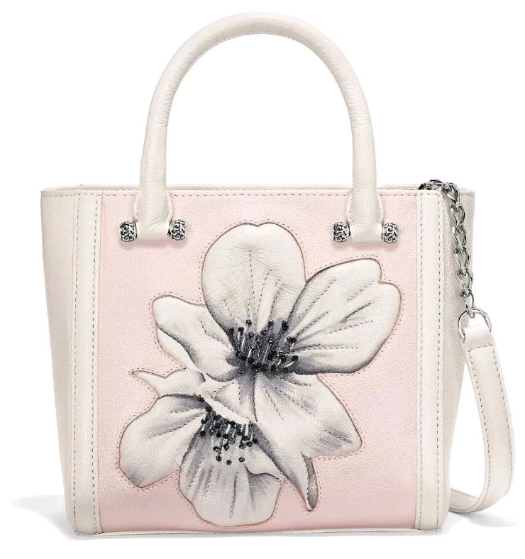 BRIGHTON ALECIA 串珠花卉托特包白色蓝色小号手提包斜挎包 495 美元