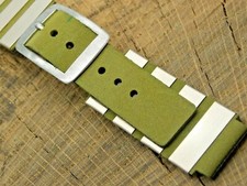 Vintage MOD Dep. Unused NOS Green Rubber Stainless Buckled Watch Band 17.5mm