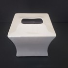 Prism Ceramic Tissue Box Cover Gray/Cream Pearl Paint Square Facial Tissue Cover