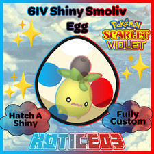 Smoliv ✨ SHINY 6IV EGG ✨ Pokemon Scarlet & Violet ✨ TEAL MASK DLC ✨