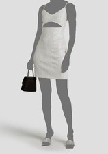 $553 Alice + Olivia Women's White Valli Fitted Cutout Cami Mini Dress Size 10