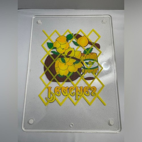 Retro Cutting Board with Basket of Peaches & Preserves EUC - Imagen 4 de 6