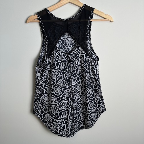 Lululemon Sculpt Tank Damen Größe S Posey Print schwarz weiß geblümt LESEN - Bild 4 von 9