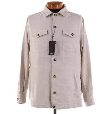 Windsor NWT Linen Blend Overshirt / Shirt Jacket Size XL Oslo In Beige