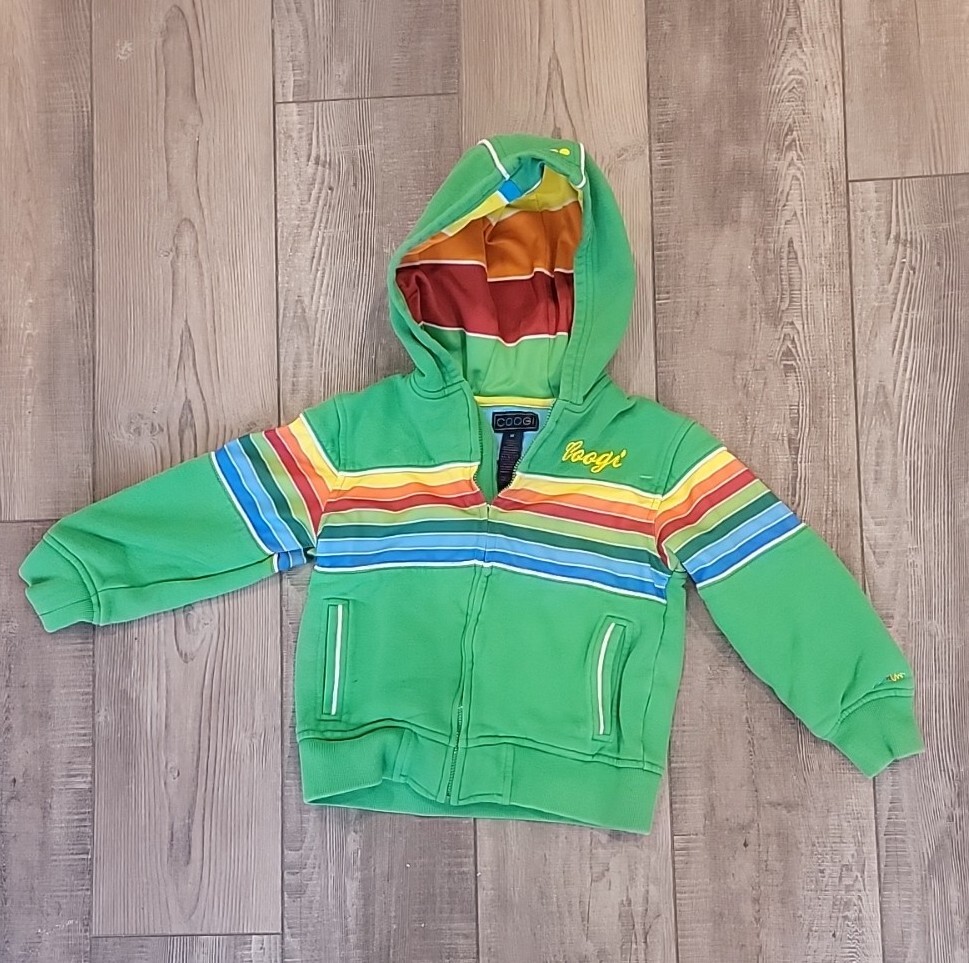 rainbow striped zip up hoodie