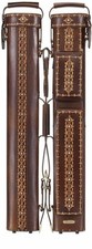 Instroke 3x5 Etched Designs Mahogany Leather Pool Cue Case w/ FREE Shipping