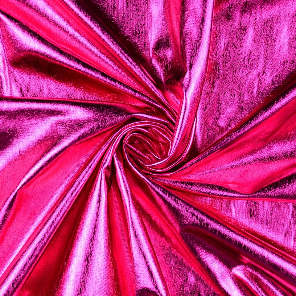 FOLIENJERSEY Jersey Stoff glitzernd elastisch extravagant PINK EUR 11,98/m - Bild 1 von 1