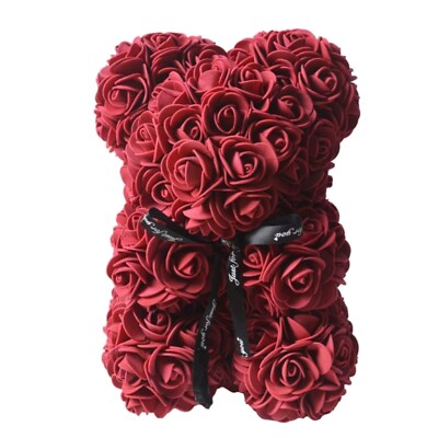 Neu Rosenbär/Valentinstag Geschenk/handgemacht/10 Zoll/mit Geschenkbox (burgund)