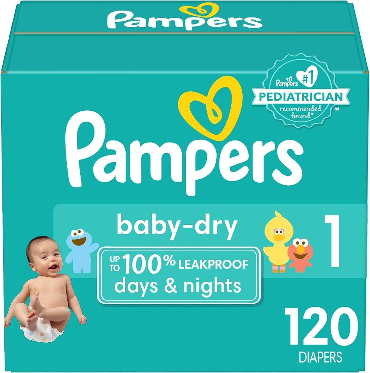 Pampers Baby Dry Disposable Diapers Size 1 (8-14 lb) - 120 Count