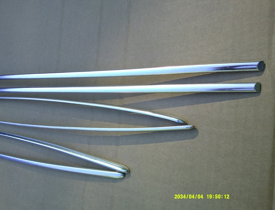 VW VOLKSWAGEN ESCARABAJO 1970-73 MOLDURAS CROMADAS MOLDURAS 6 PIEZAS ORIGINALES Foto 3 de 4