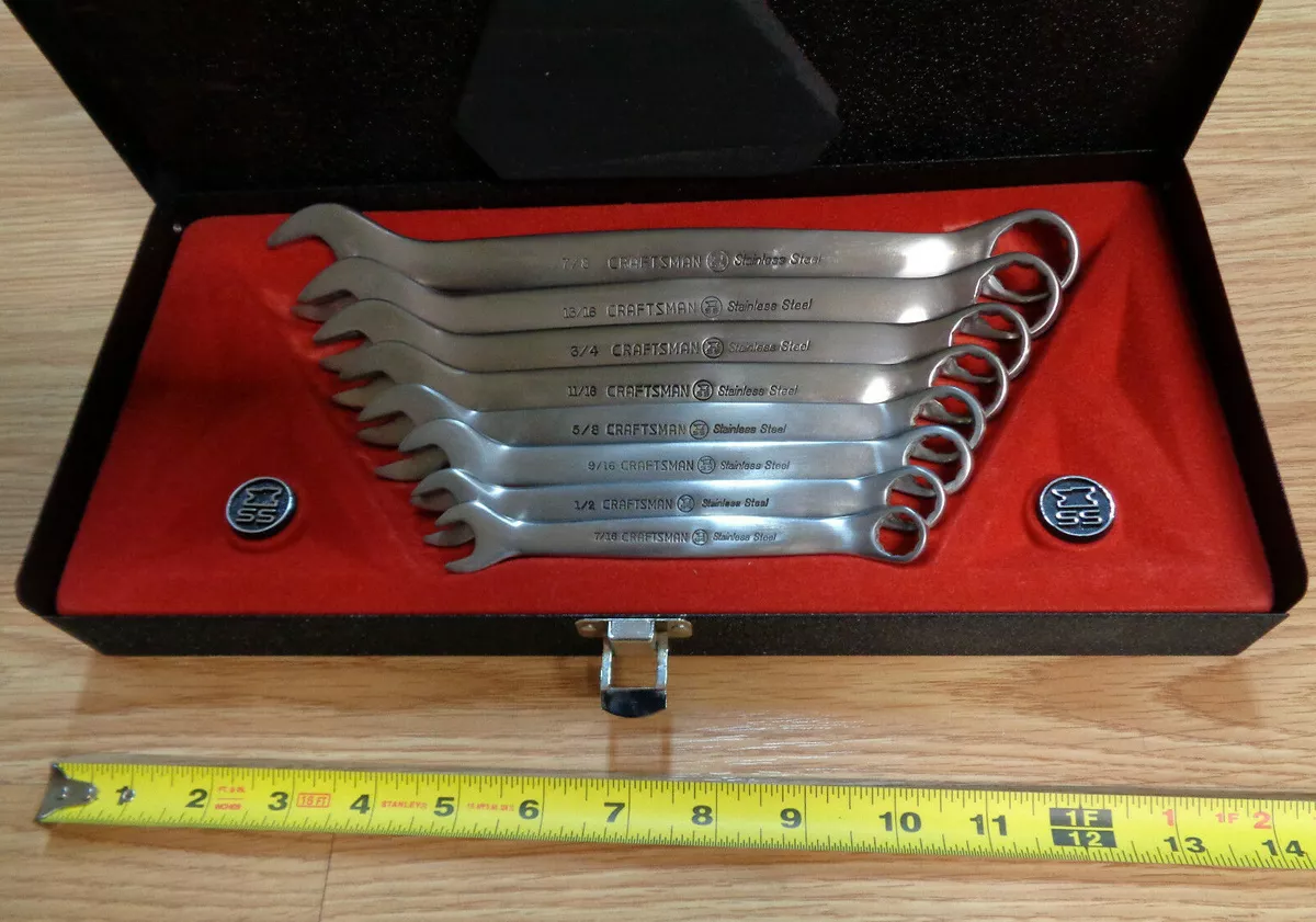 USA Made CRAFTSMAN STAINLESS STEEL WRENCH SET SAE INCH Forged