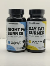 ColonBroom Day & Night Burner Supplements, Pills for Women/Men with Inulin, L-ca