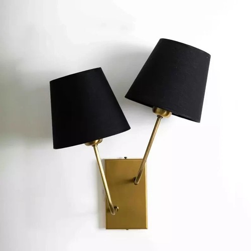 Fabric Double Shaded Wall Sconce Fixture, Contemporary Wall Light Halloween Gift