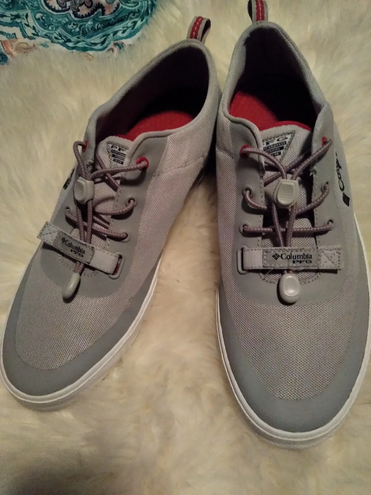 Columbia Mens Dorado CVO PFG Gray red Fishing Casual Slip On Sneakers Sz 11