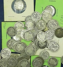 (1) EACH BARBER DIMES CIRCULATED LOT GOOD OR BETTER EACH LOT IS FOR 1 COIN