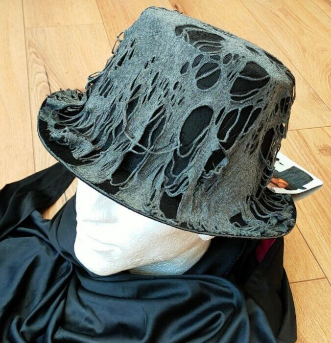 Top Hat Cobweb Halloween Gothic Victorian Adult Fancy Dress NEW