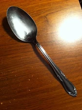 Oneida Custom PLANTATION Stainless Glossy SERVING SPOON Tablespoon 7.75"