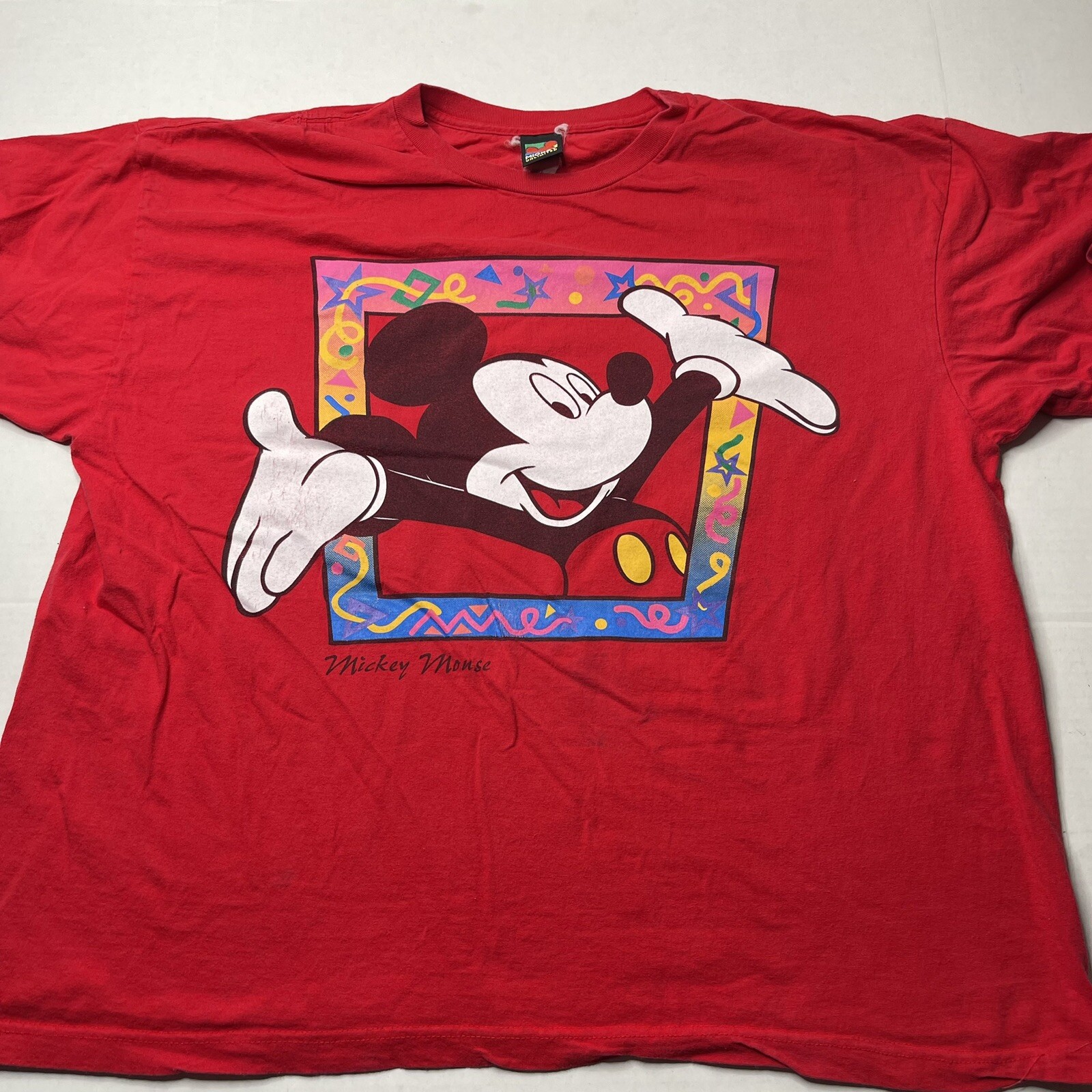 Vintage 90s Disney Mickey Mouse Red Men XL T-Shirt