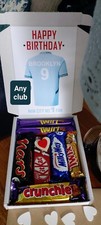 FOOTBALL CLUB HAPPY BIRTHDAY GIFT CHOCOLATE BOX CARD SWEET HAMPER Personalised