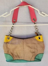 APT 9 Womens Sholder Bag Brown Pink Purse 11"X8" Multicolor Sholder Bag Hemp