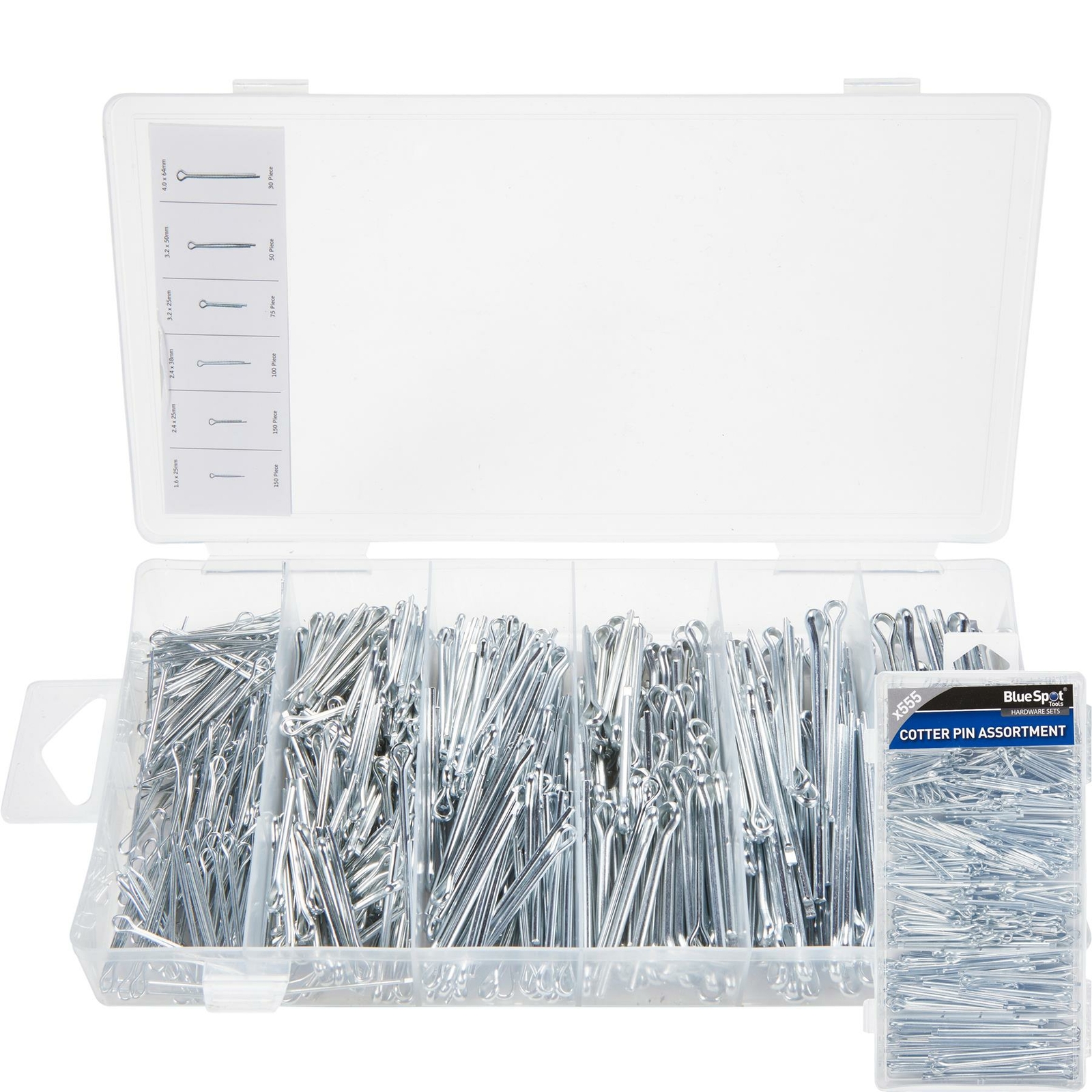BlueSpot 555pc Assorted DIY Workshop Storage Automotive Cotter Split Pin Set