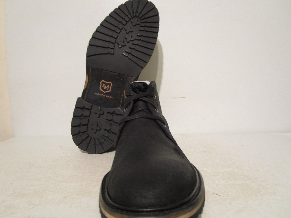 Andrew Marc Mens Woodside Leather Chukka Boots Black/ Smoke  display picture 1