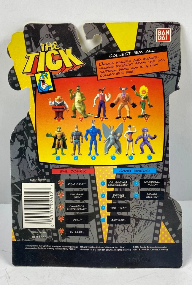 Figura de acción de colección The Tick Fluttering ARTHUR Bandai 1994 serie 1 nueva sin usar, en caja Foto 4 de 4