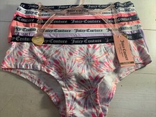 JUICY COUTURE INTIMATES 5 PACK COTTON SPANDEX BIKINI PANTIES MEDIUM
