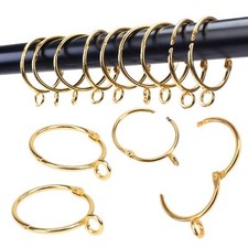 Openable Curtain Rings with Eyelet 1.5" Interior Diameter Hinge Design 24 Pcs